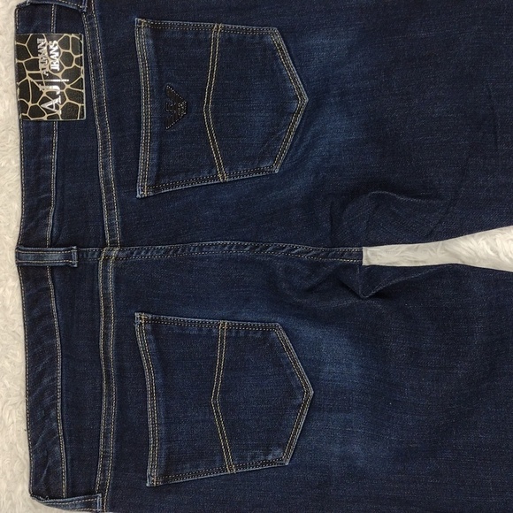 Armani Jeans Lotus Blue Dark Wash Five Pocket Low Mid Rise Skinny Leg Jean - Picture 12 of 15
